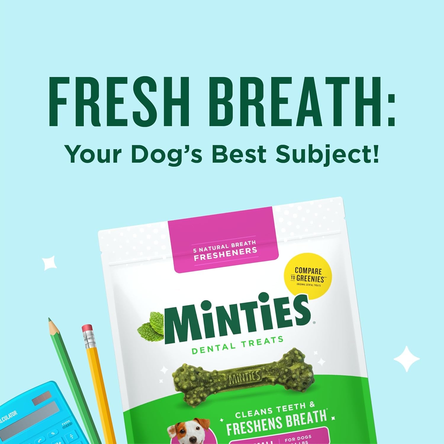 Vetiq Dog Dental Bone Treats, Dental Chews for Dogs, (Perfect for Tiny/Small Dogs under 40 Lbs)