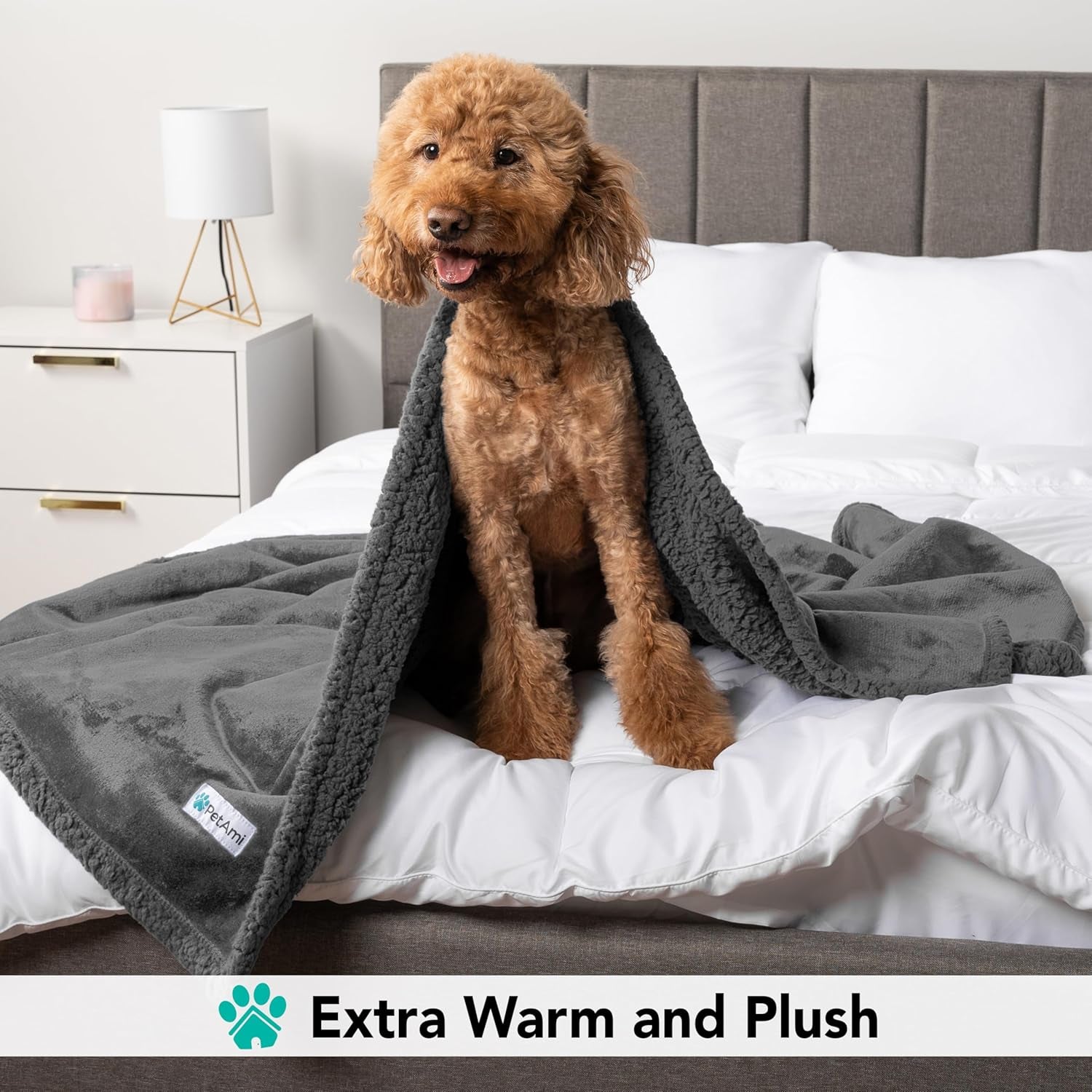 Dog Blanket, Sherpa Dog Blanket | Plush, Reversible, Warm Pet Blanket for Dog Bed, Couch, Sofa, Car
