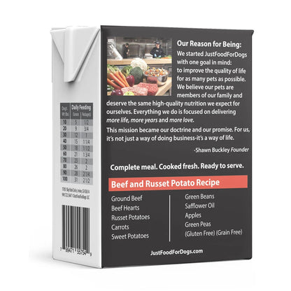 Pantry Fresh Wet Dog Food, Complete Meal or Dog Food Topper, Beef & Russet Potato Human Grade Dog Food Recipe - 12.5 Oz (Pack of 6)