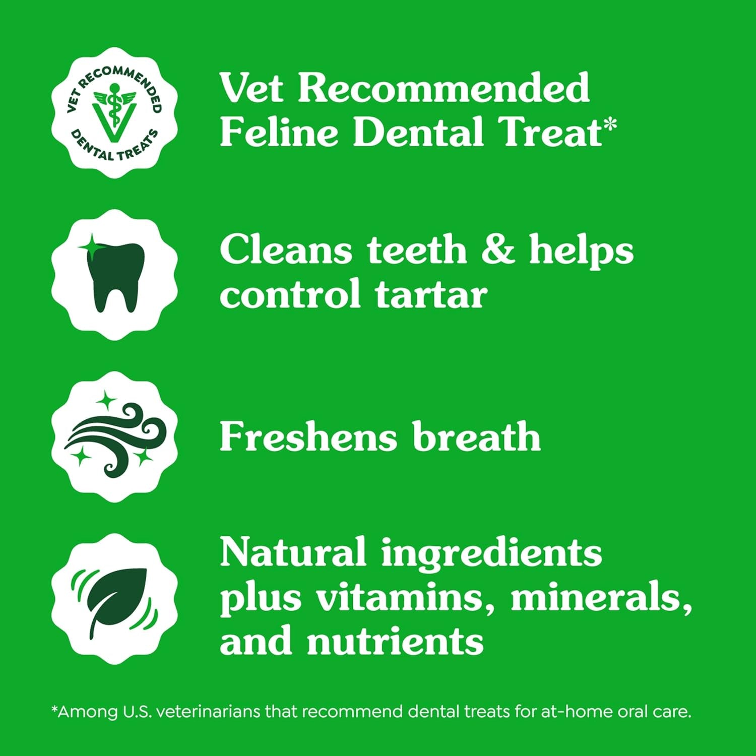 FELINE  Natural Dental Care Cat Treats, Tuna Flavor, All Bag Sizes