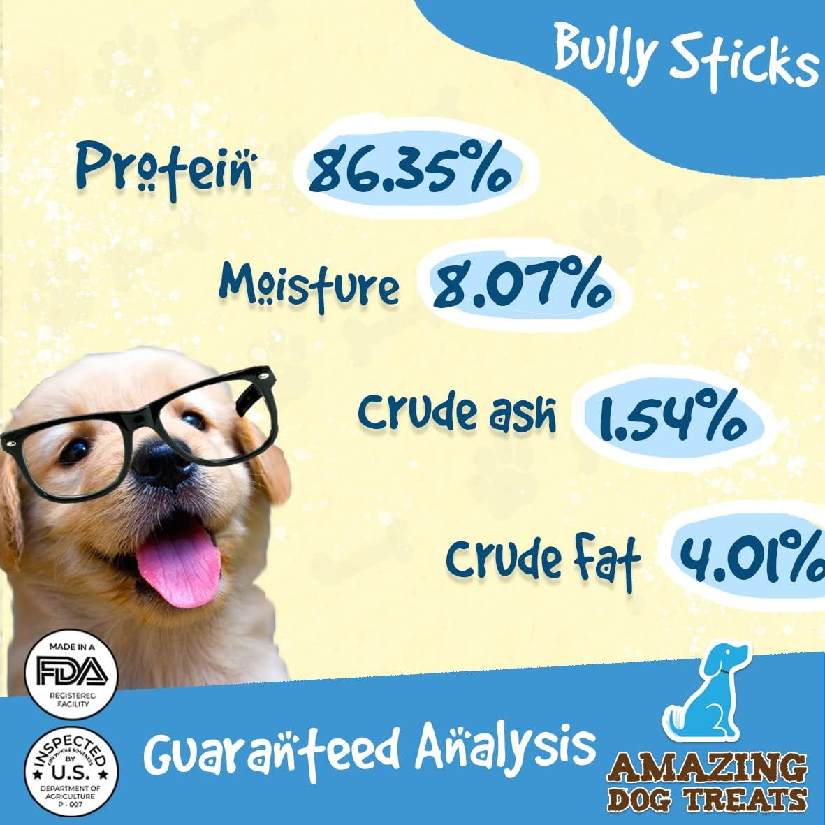 Bully Sticks 6 & 7 Inch Regular Size - Premium Bully Stick Dog Chews - Long Lasting Bully Sticks for Dogs - Best Bully Stick Dog Bone - No Hide Dog Chews