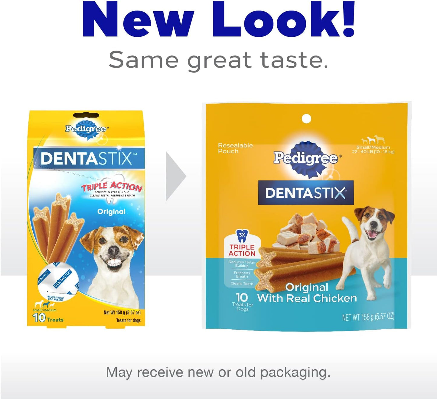 DENTASTIX Small/Medium Dog Dental Treats Original Flavor Dental Bones, 5.57 Oz - 10 Count (Pack of 7)