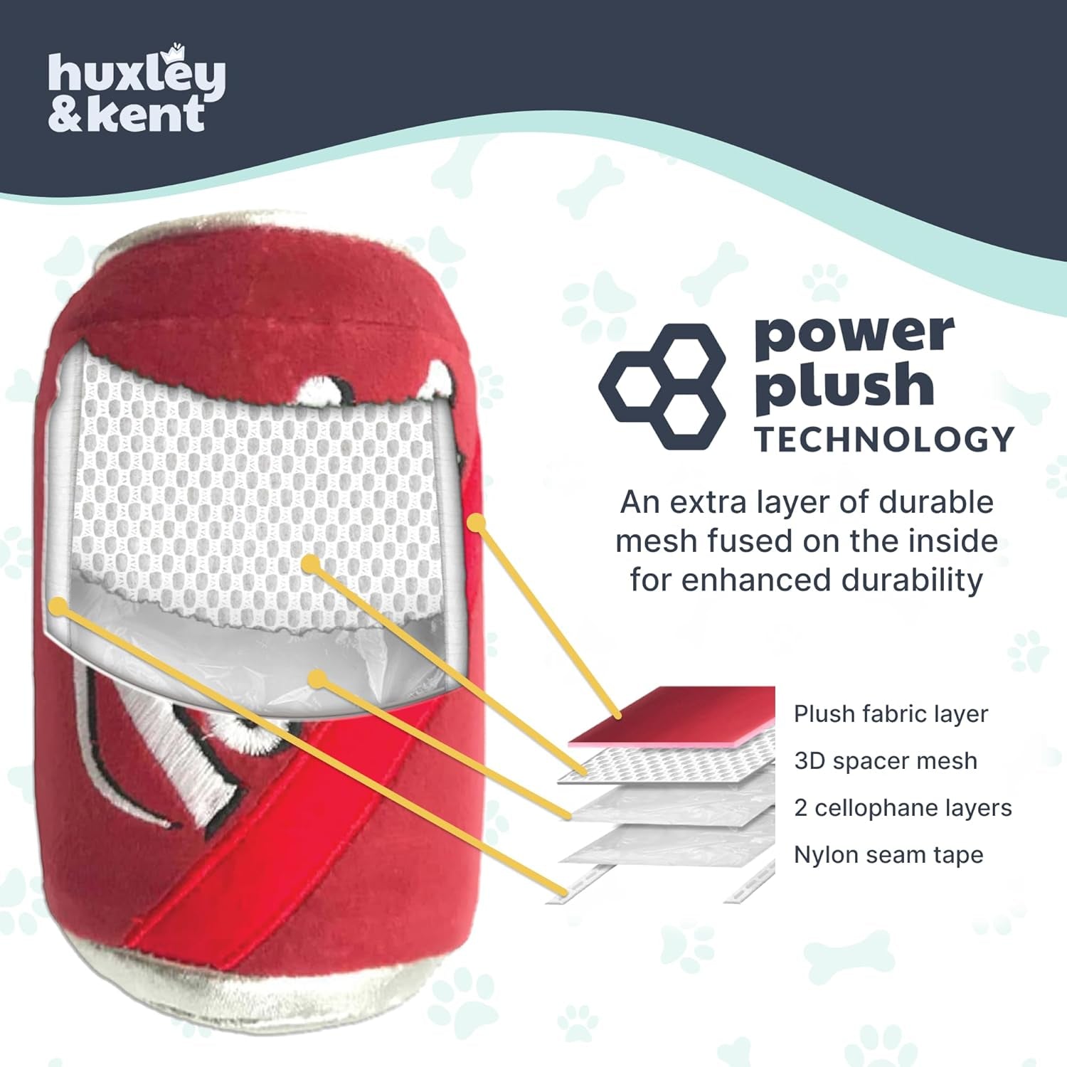H&K for Dogs Power Plush | Barker'S Mark (Large) | Funny Dog Toy | Dog Toy with Squeaker | Dog Gift | Fun, Durable, and Safe | Squeaky Dog Toy