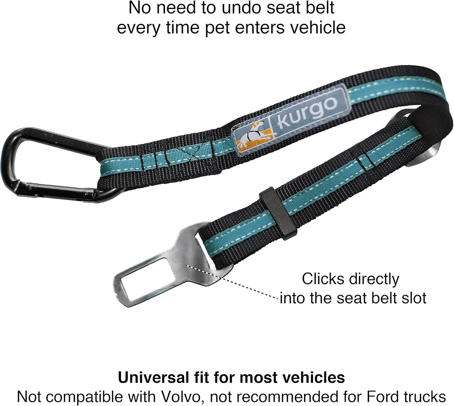 Direct to Seat Belt Tether for Dogs, Universal Car Seat Belt for Pets, Adjustable Length Dog Safety Beltquick & Easy Installation