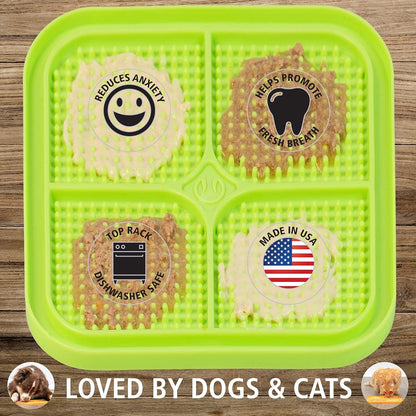 IQ Treat Lick Mat for Dogs, Dog Slow Feeder & Cat Lick Mats | Great Alternative to Slow Feeder Dog Bowls & Cat Slow Feeders | Perfect Dog Licking Mat, Cat Puzzle Feeder & Dog Enrichment Toys