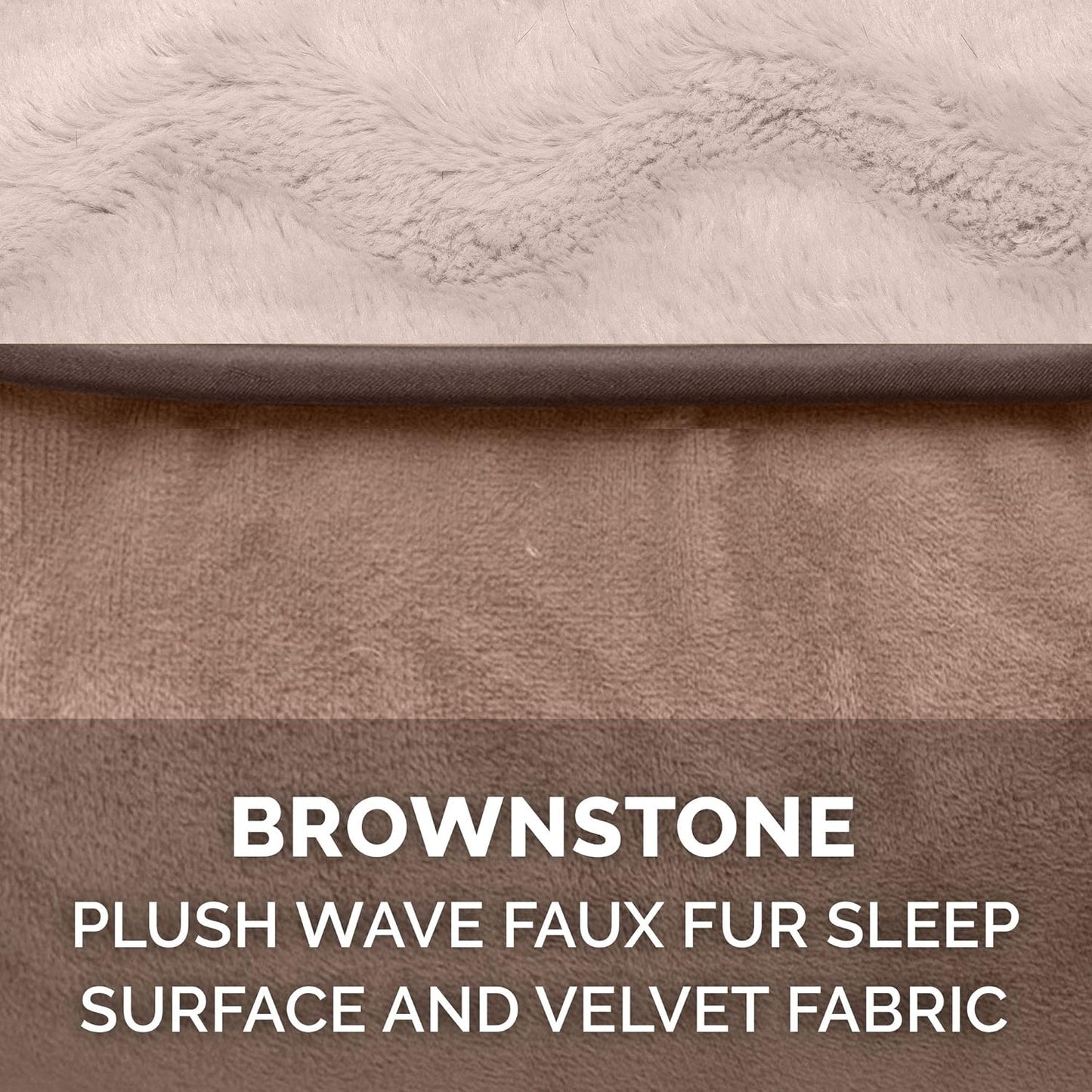 Replacement Pet Bed Cover - Plush Velvet Waves Perfect Comfort Sofa Washable Dog Bed Cover, Brownstone, Large