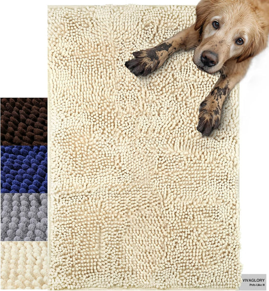 Cat Litter Mat, Litter Trapping Mat, 31"× 20" Cat Kitty Litter Rug with Waterproof Back, Super Soft for Cat'S Paws, Machine Washable, Beige