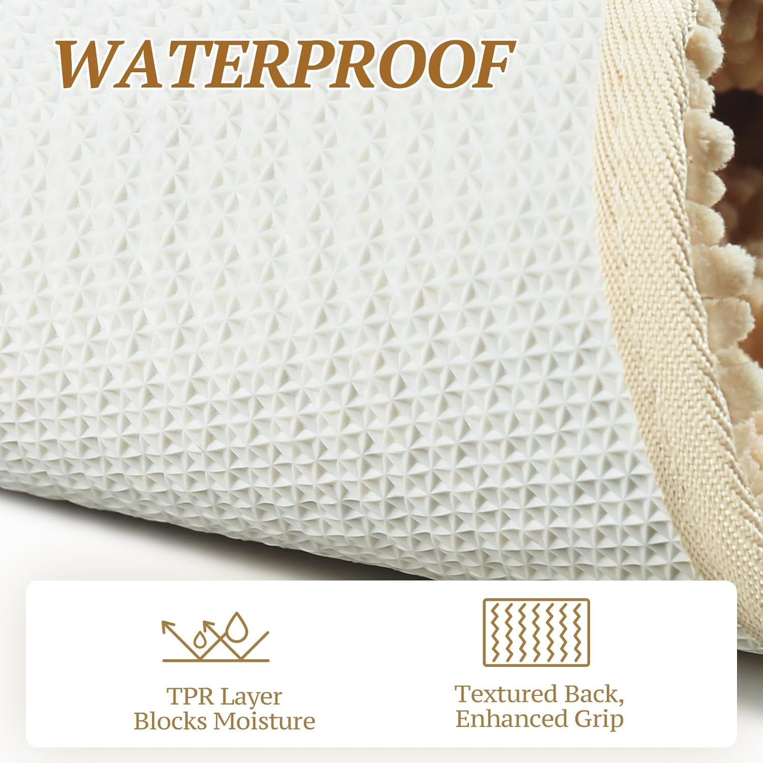 Cat Litter Mat, Litter Trapping Mat, 31"× 20" Cat Kitty Litter Rug with Waterproof Back, Super Soft for Cat'S Paws, Machine Washable, Beige