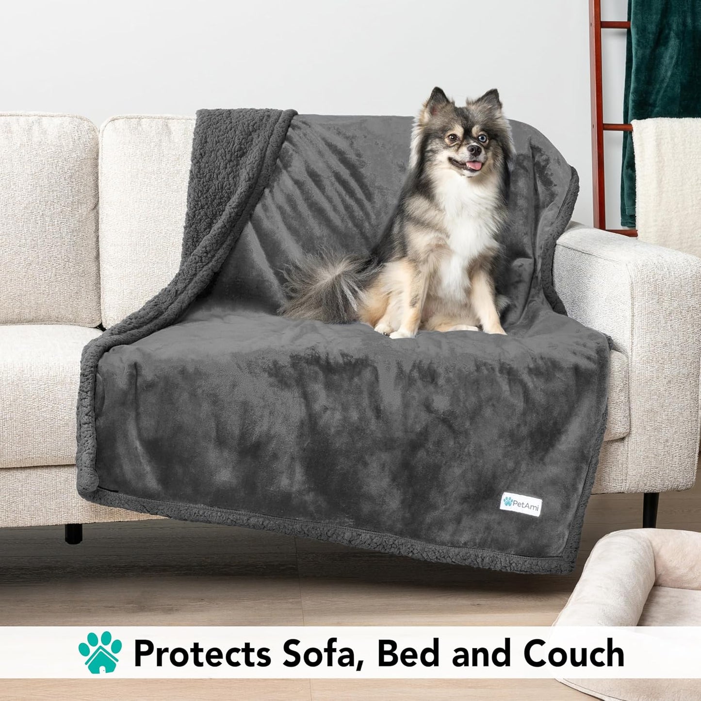 Dog Blanket, Sherpa Dog Blanket | Plush, Reversible, Warm Pet Blanket for Dog Bed, Couch, Sofa, Car