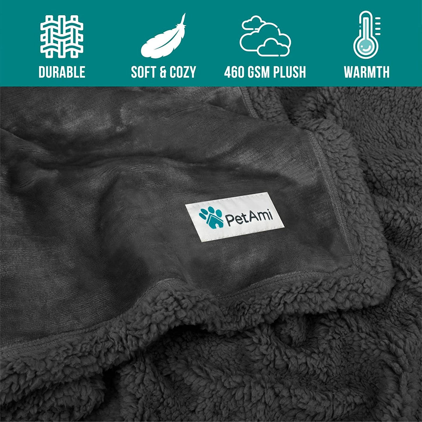 Dog Blanket, Sherpa Dog Blanket | Plush, Reversible, Warm Pet Blanket for Dog Bed, Couch, Sofa, Car