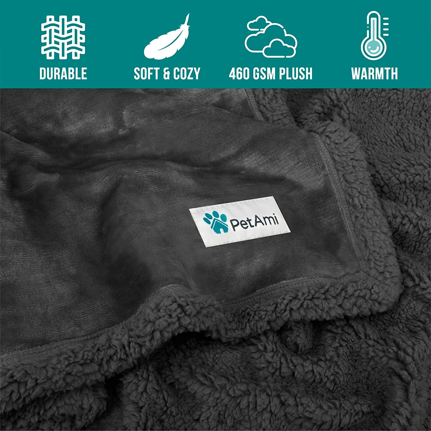 Dog Blanket, Sherpa Dog Blanket | Plush, Reversible, Warm Pet Blanket for Dog Bed, Couch, Sofa, Car