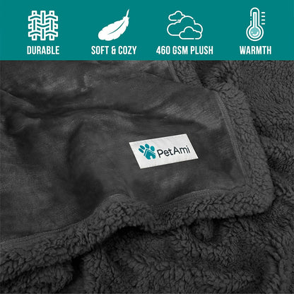 Dog Blanket, Sherpa Dog Blanket | Plush, Reversible, Warm Pet Blanket for Dog Bed, Couch, Sofa, Car