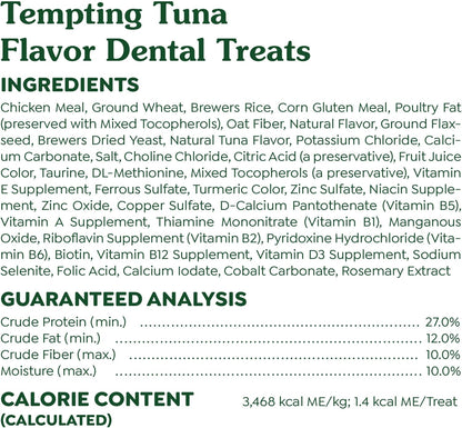 FELINE  Natural Dental Care Cat Treats, Tuna Flavor, All Bag Sizes